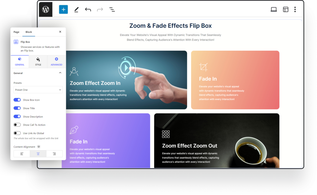 NexaBlocks editor preview